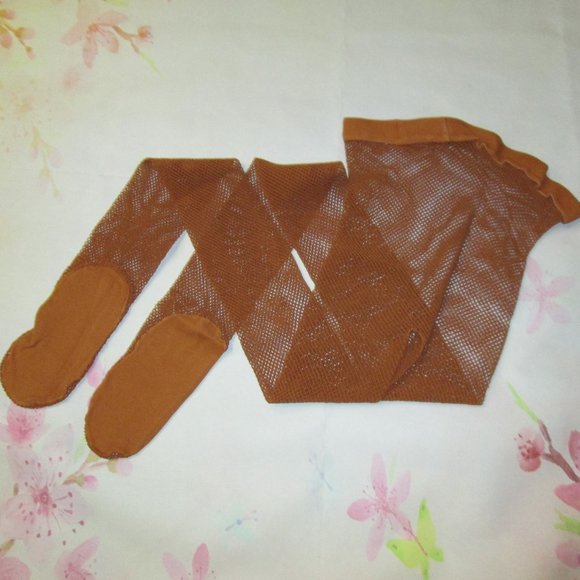 New Size SA MA LA Toffee Professional Fishnet Dance Tights by Dux.  Seamless. - Picture 2 of 3